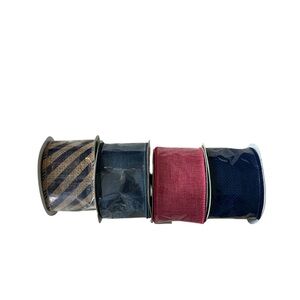 Jute Ribbon bundle - Pink, Denim Blue, Navy blue and blue and beige strips